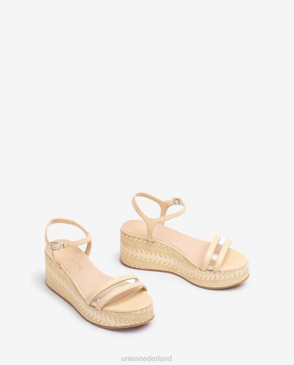 Unisa 02B0337 contrasterende leren sandalen vrouwen bevallig