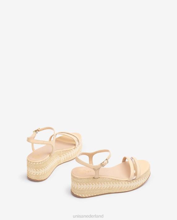 Unisa 02B0337 contrasterende leren sandalen vrouwen bevallig