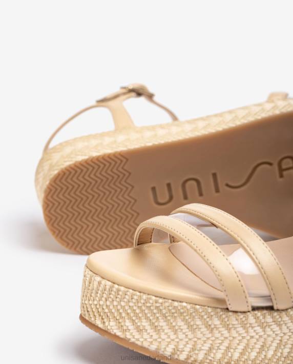 Unisa 02B0337 contrasterende leren sandalen vrouwen bevallig