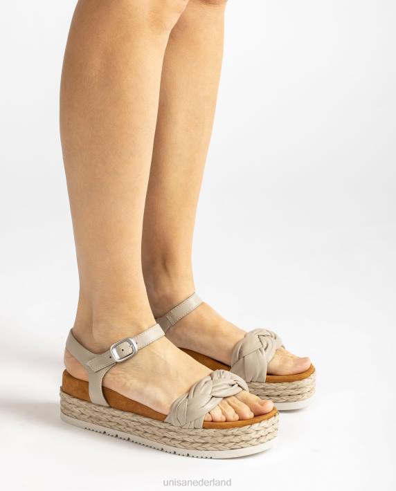 Unisa 02B0348 sandaal met gewatteerde vlecht vrouwen bevallig