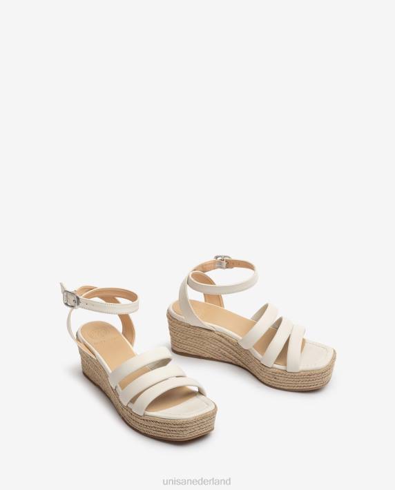 Unisa 02B0370 Sandalen met bandjes en vierkante neus vrouwen wit
