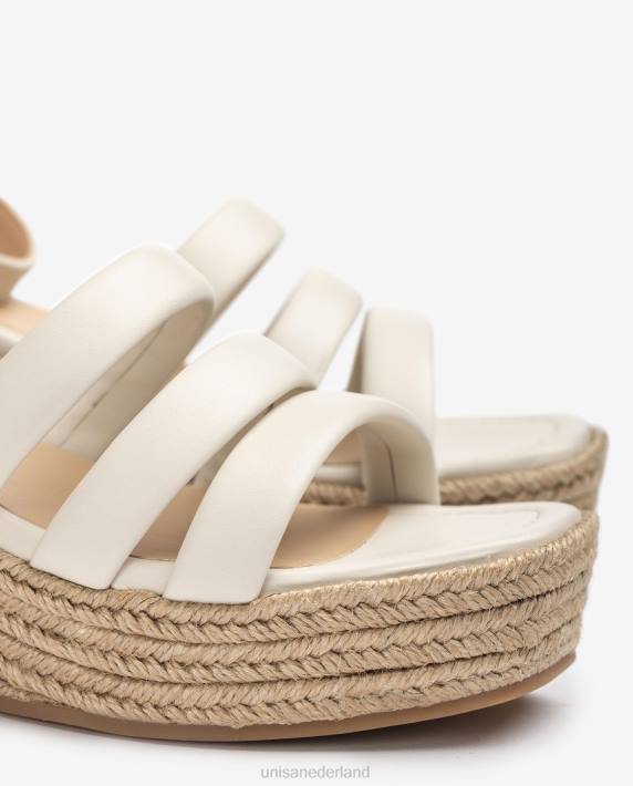 Unisa 02B0370 Sandalen met bandjes en vierkante neus vrouwen wit