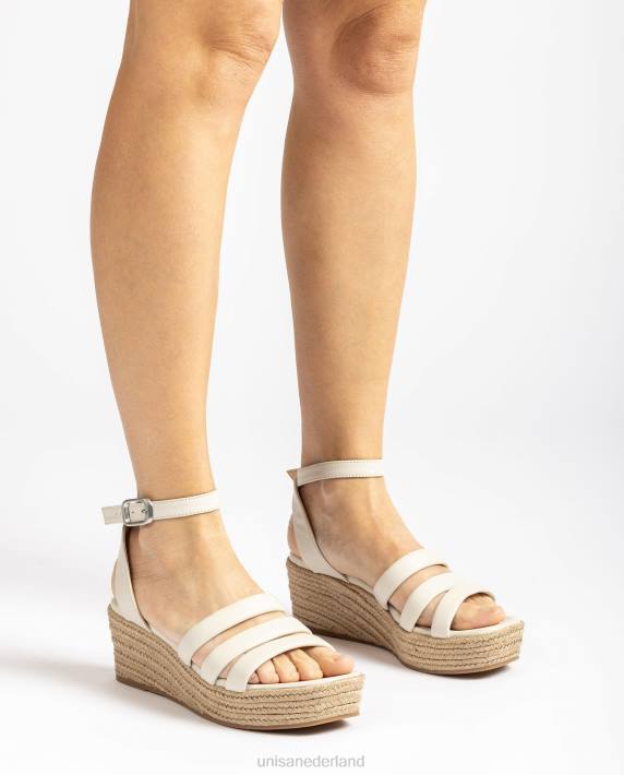 Unisa 02B0370 Sandalen met bandjes en vierkante neus vrouwen wit