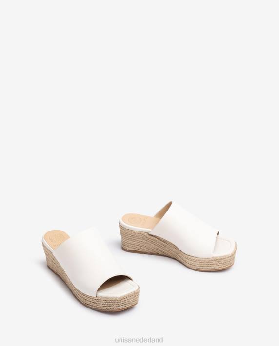 Unisa 02B0384 Sandalen met sleehak en vierkante neus vrouwen wit