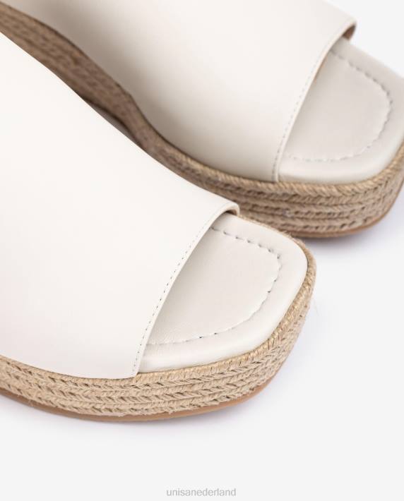 Unisa 02B0384 Sandalen met sleehak en vierkante neus vrouwen wit
