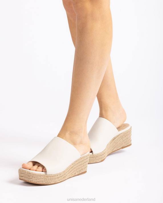 Unisa 02B0384 Sandalen met sleehak en vierkante neus vrouwen wit