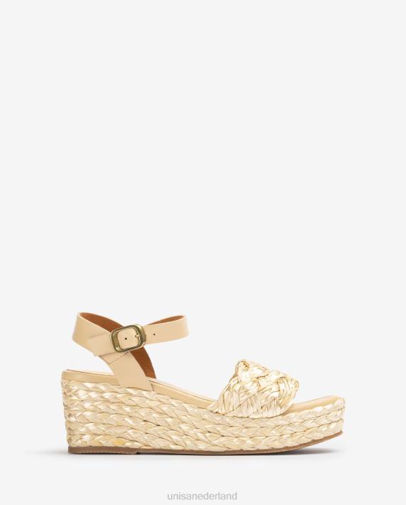 Unisa 02B0431 gevlochten platform sandaal vrouwen bevallig