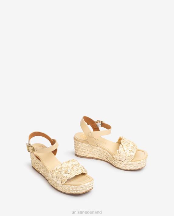 Unisa 02B0431 gevlochten platform sandaal vrouwen bevallig