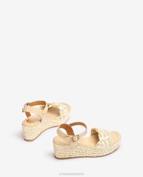 Unisa 02B0431 gevlochten platform sandaal vrouwen bevallig