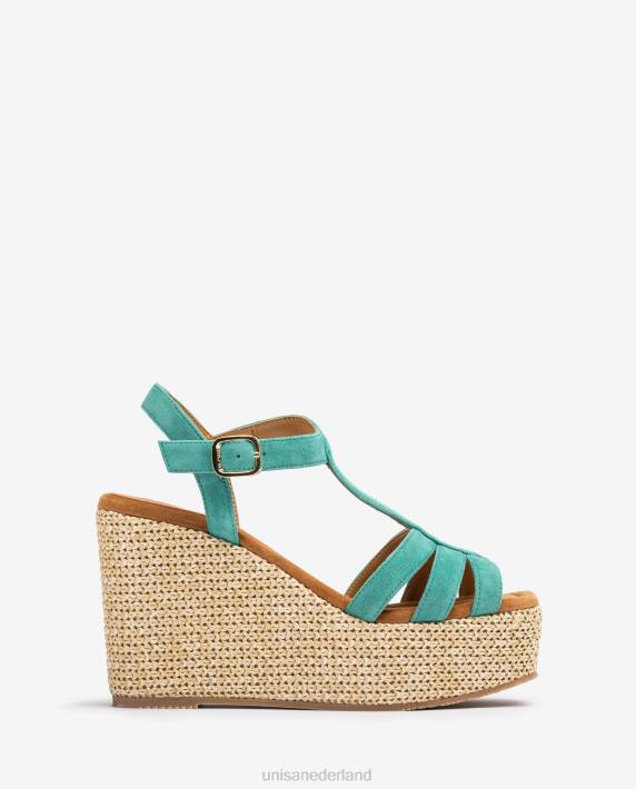 Unisa 02B0454 sandaal met hoge sleehak vrouwen bevallig