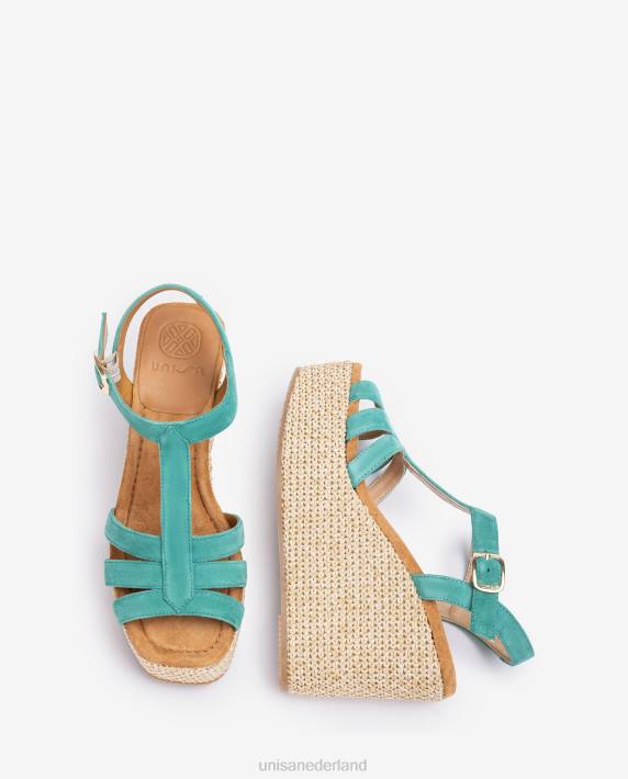 Unisa 02B0454 sandaal met hoge sleehak vrouwen bevallig