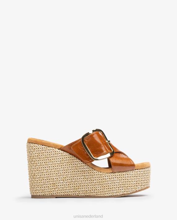 Unisa 02B0462 hoge sleehak sandaal met gesp vrouwen bevallig