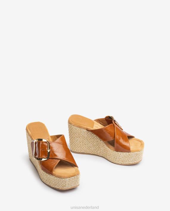Unisa 02B0462 hoge sleehak sandaal met gesp vrouwen bevallig