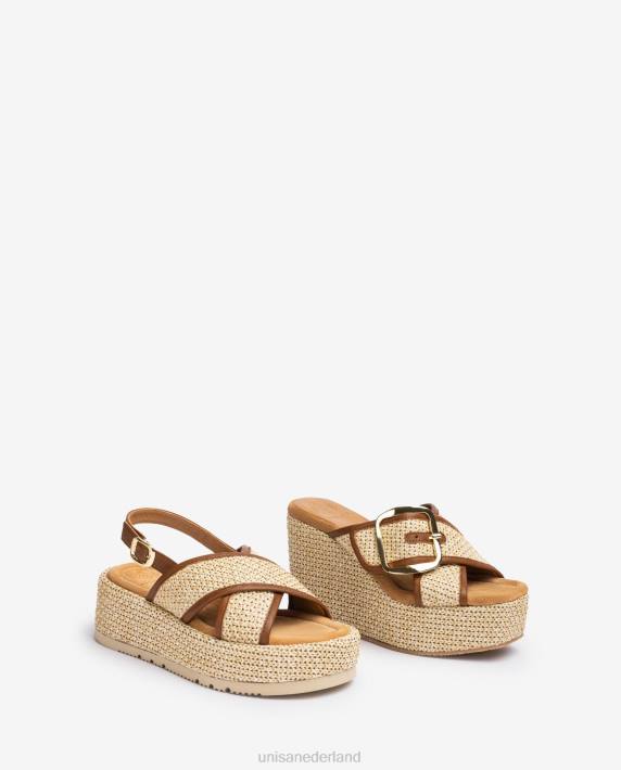 Unisa 02B0463 hoge sleehak sandaal met gesp vrouwen mode