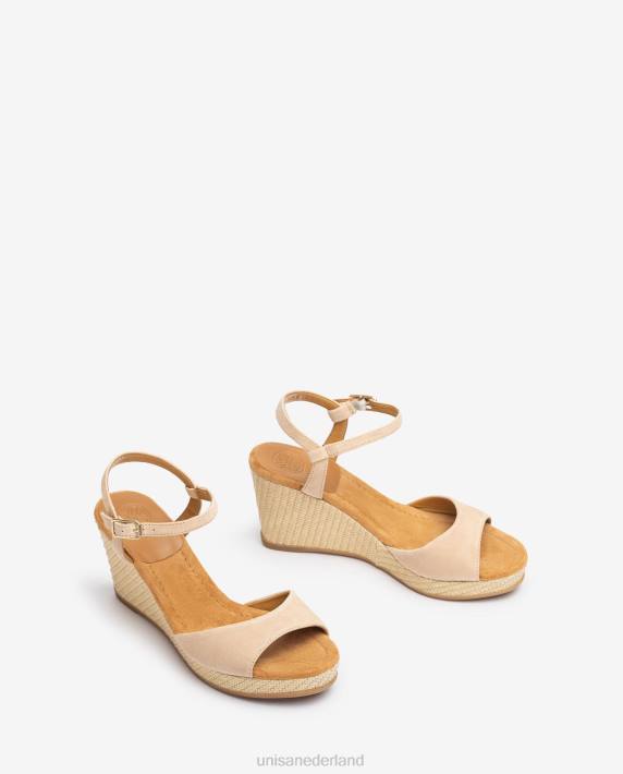Unisa 02B0464 sandaal met sleehak van raffia vrouwen bevallig