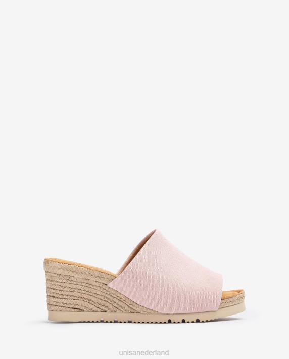 Unisa 02B0466 muiltje met een jute sleehak vrouwen roze