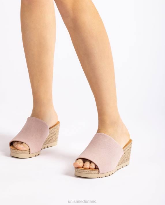 Unisa 02B0466 muiltje met een jute sleehak vrouwen roze