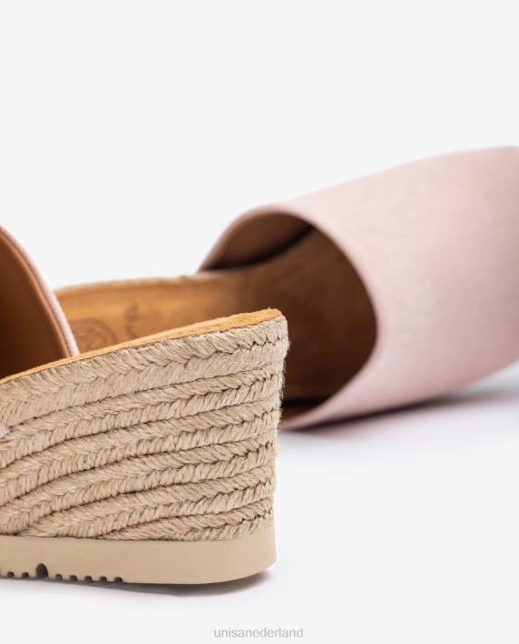 Unisa 02B0466 muiltje met een jute sleehak vrouwen roze