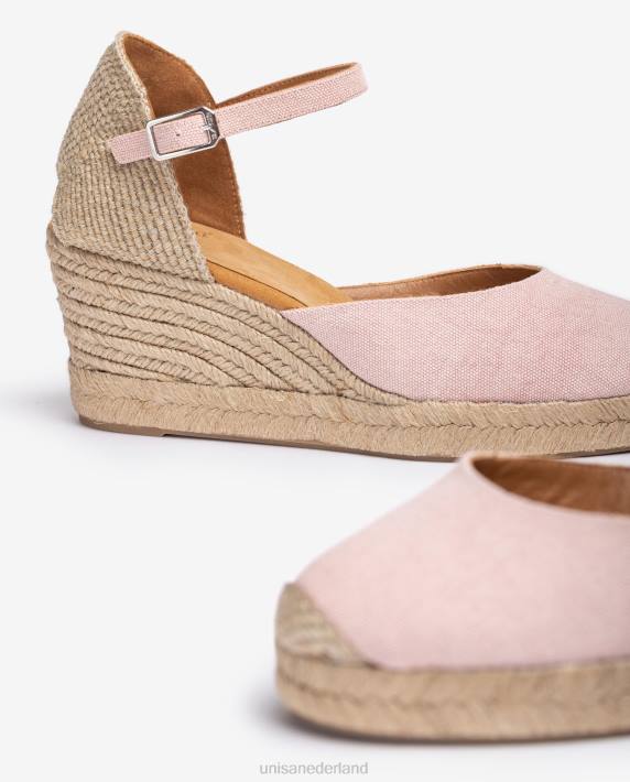 Unisa 02B0470 espadrille met hak in ecolino vrouwen roze