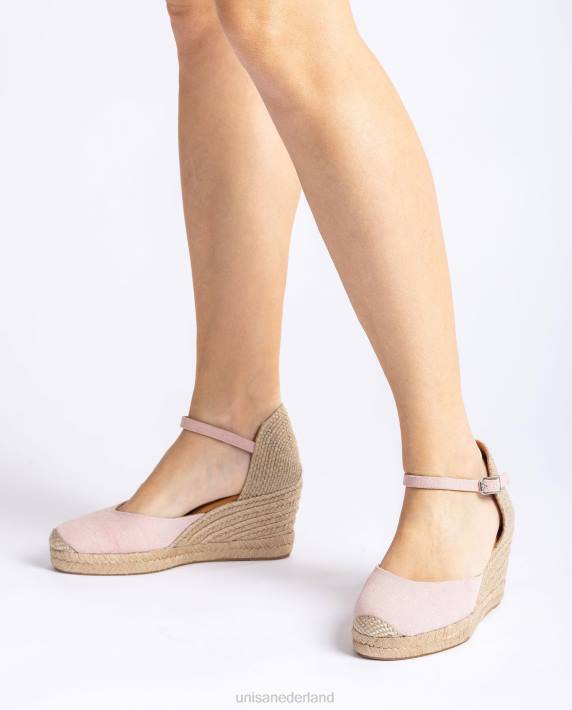 Unisa 02B0470 espadrille met hak in ecolino vrouwen roze