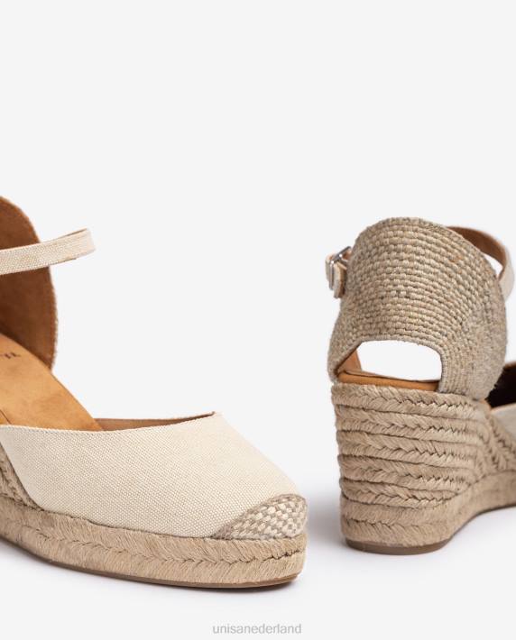 Unisa 02B0471 espadrille met hak in ecolino vrouwen wit
