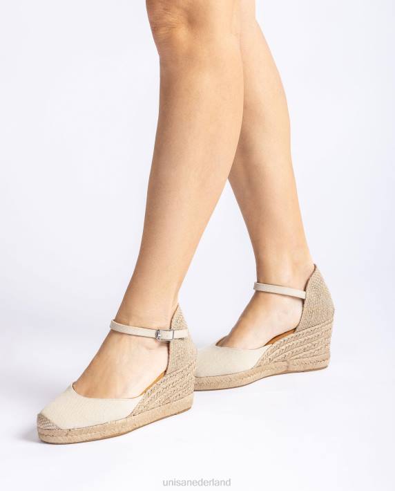 Unisa 02B0471 espadrille met hak in ecolino vrouwen wit