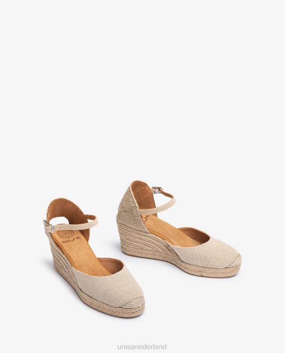 Unisa 02B0472 espadrille met hak in ecolino vrouwen bruin