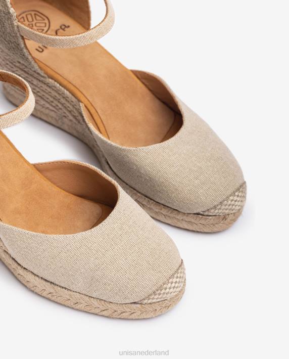 Unisa 02B0472 espadrille met hak in ecolino vrouwen bruin