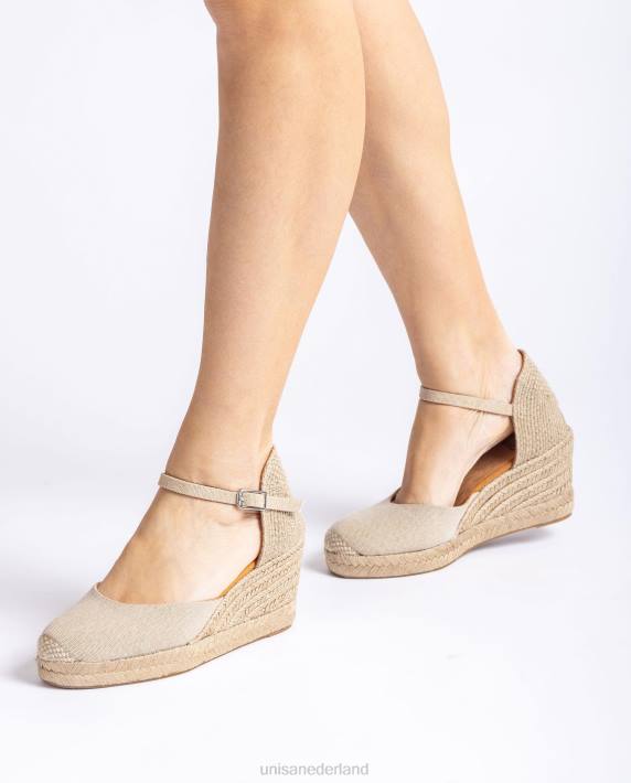 Unisa 02B0472 espadrille met hak in ecolino vrouwen bruin