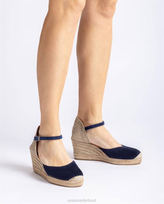 Unisa 02B0475 espadrille vamp-hak in suède vrouwen blauw