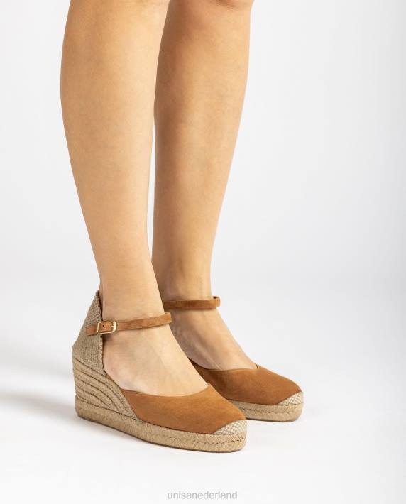 Unisa 02B0477 espadrille vamp-hak in suède vrouwen bruin