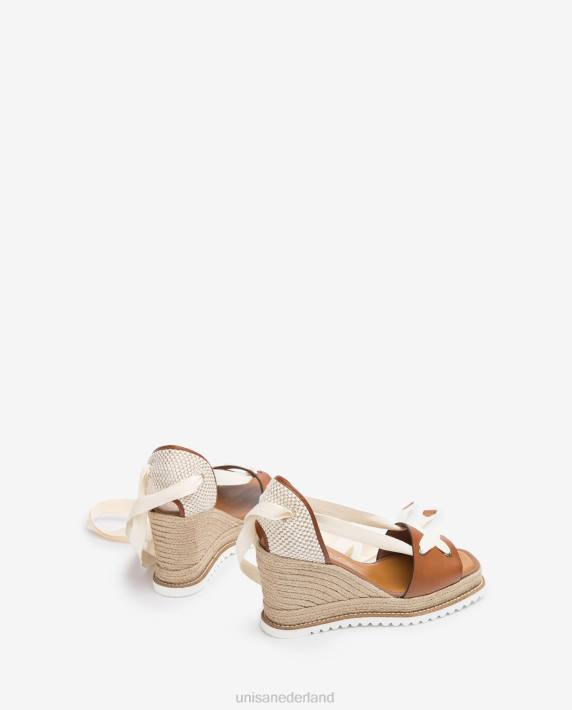 Unisa 02B0692 espadrille geknoopt aan de enkel vrouwen bruin