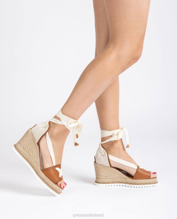 Unisa 02B0692 espadrille geknoopt aan de enkel vrouwen bruin
