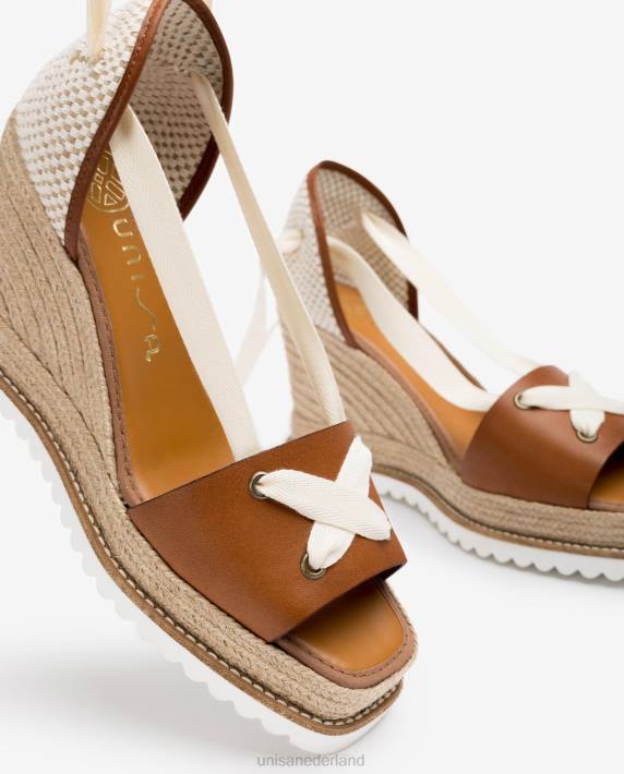 Unisa 02B0692 espadrille geknoopt aan de enkel vrouwen bruin