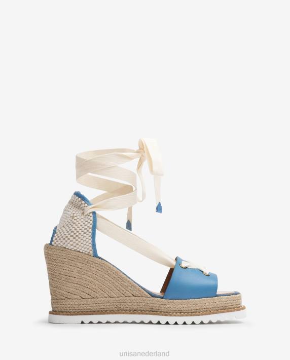 Unisa 02B0694 espadrille geknoopt aan de enkel vrouwen blauw
