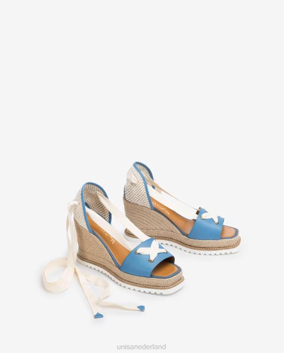 Unisa 02B0694 espadrille geknoopt aan de enkel vrouwen blauw