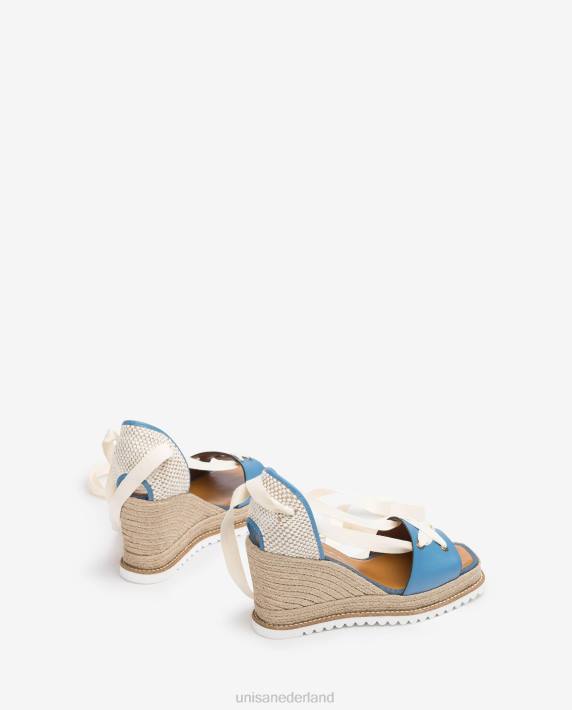 Unisa 02B0694 espadrille geknoopt aan de enkel vrouwen blauw
