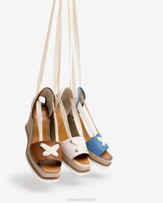 Unisa 02B0694 espadrille geknoopt aan de enkel vrouwen blauw