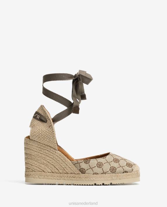 Unisa 02B0695 espadrilles van stof met monogramprint vrouwen bevallig