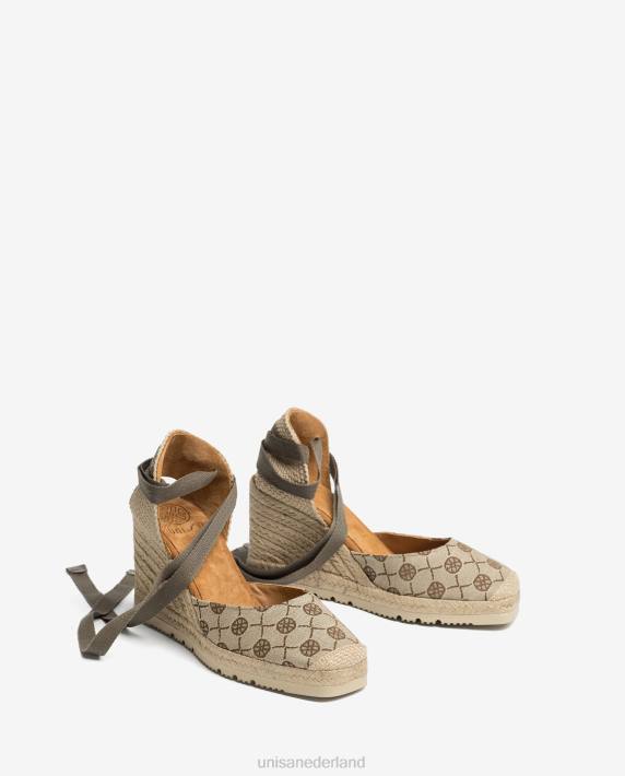 Unisa 02B0695 espadrilles van stof met monogramprint vrouwen bevallig