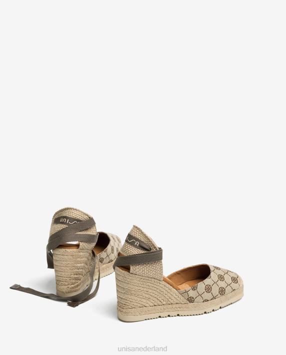 Unisa 02B0695 espadrilles van stof met monogramprint vrouwen bevallig