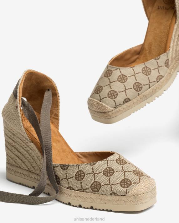 Unisa 02B0695 espadrilles van stof met monogramprint vrouwen bevallig