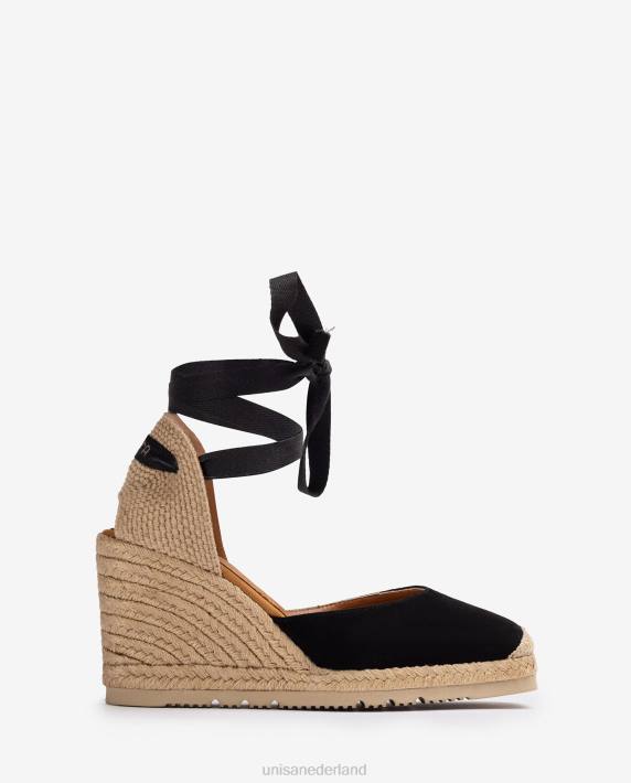 Unisa 02B0698 espadrilles met vierkante neus vrouwen zwart