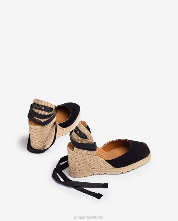 Unisa 02B0698 espadrilles met vierkante neus vrouwen zwart