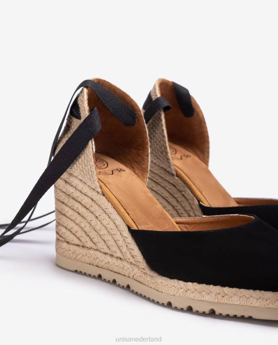 Unisa 02B0698 espadrilles met vierkante neus vrouwen zwart