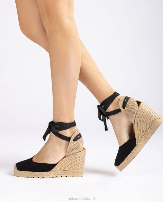 Unisa 02B0698 espadrilles met vierkante neus vrouwen zwart
