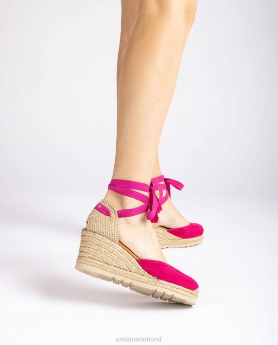 Unisa 02B0702 d'orsay espadrille met enkelbandje en vetersluiting vrouwen roze