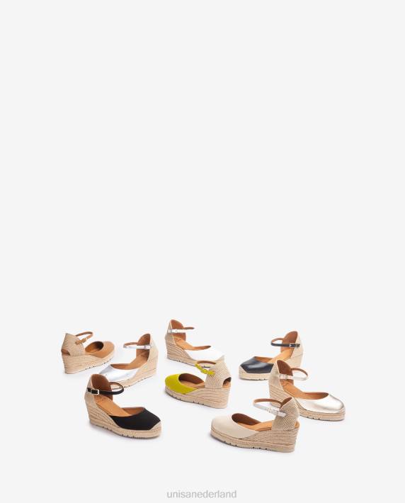 Unisa 02B0711 d'orsay espadrille met enkelbandje van suède vrouwen groente