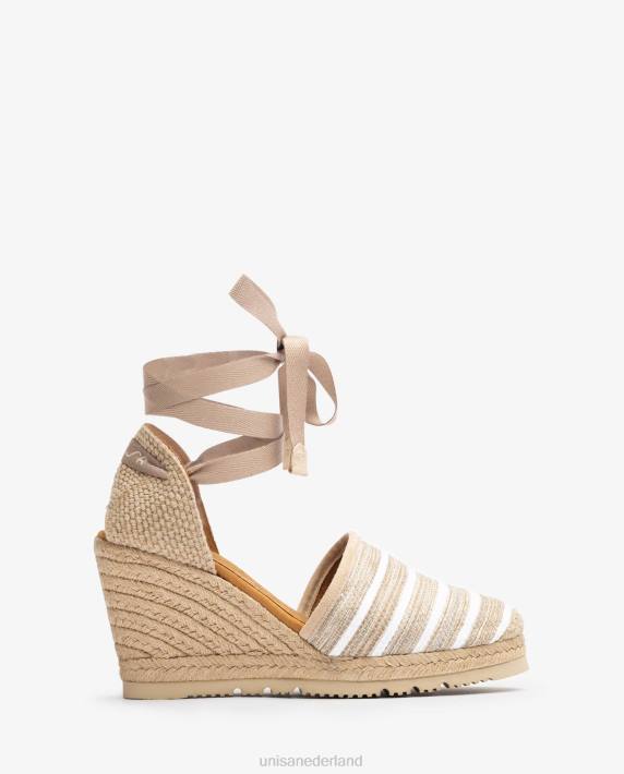 Unisa 02B0719 espadrille met hoge hak gemaakt van jarapa-stof vrouwen bruin