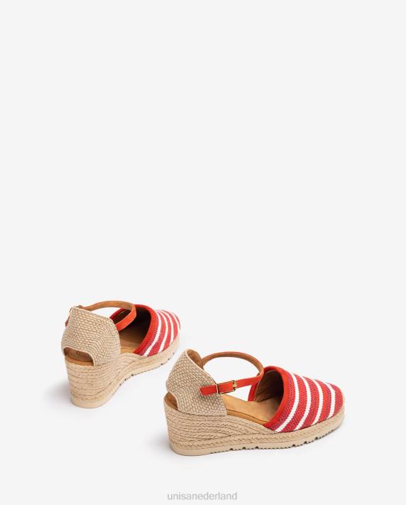 Unisa 02B0722 espadrille gemaakt van jarapa-stof vrouwen rood